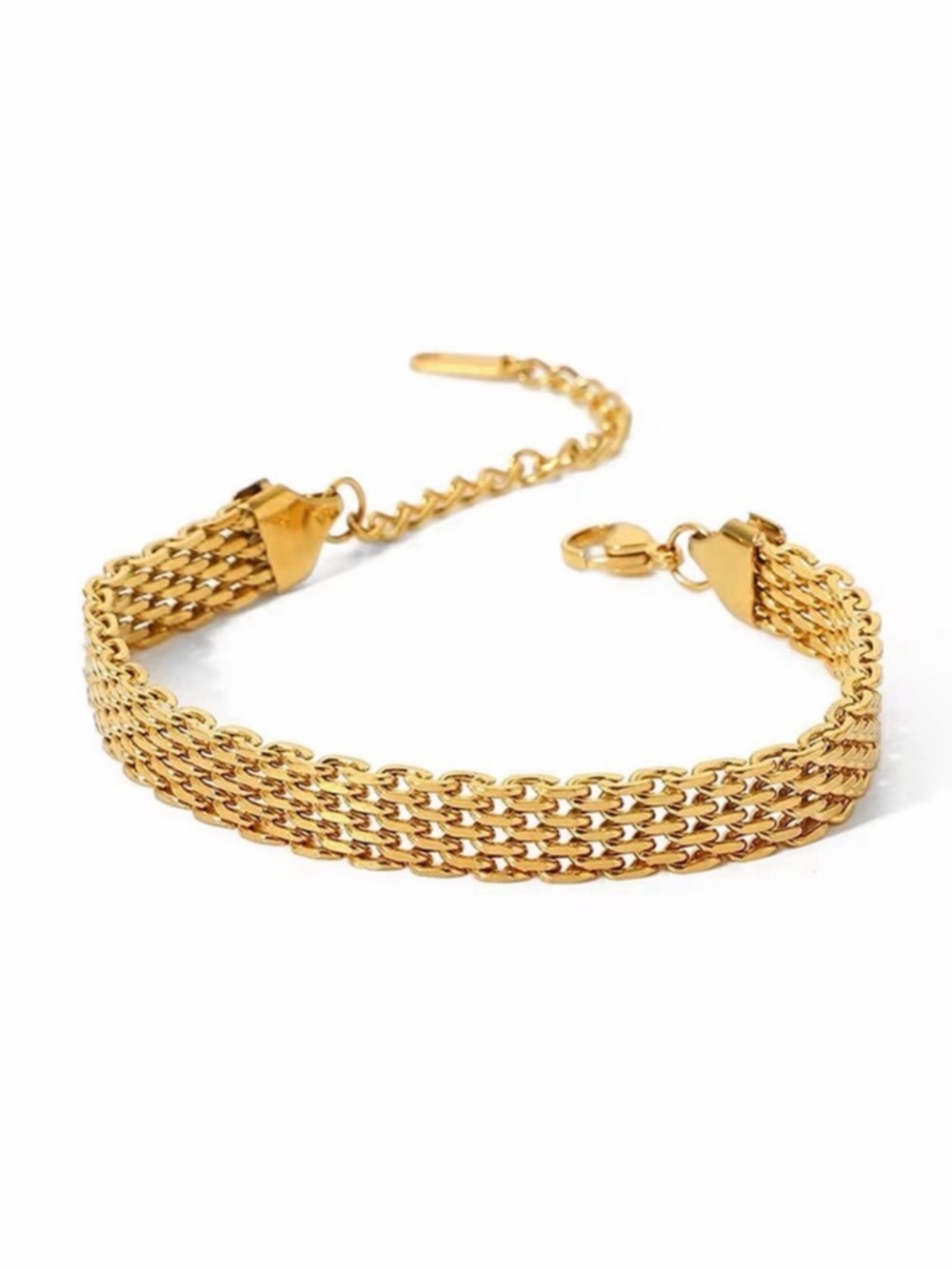 18K Gold Plated Mesh Chain Bracelet